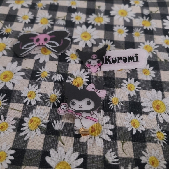 Set of 3 Kuromi Hair Clips - Picture 2 of 5